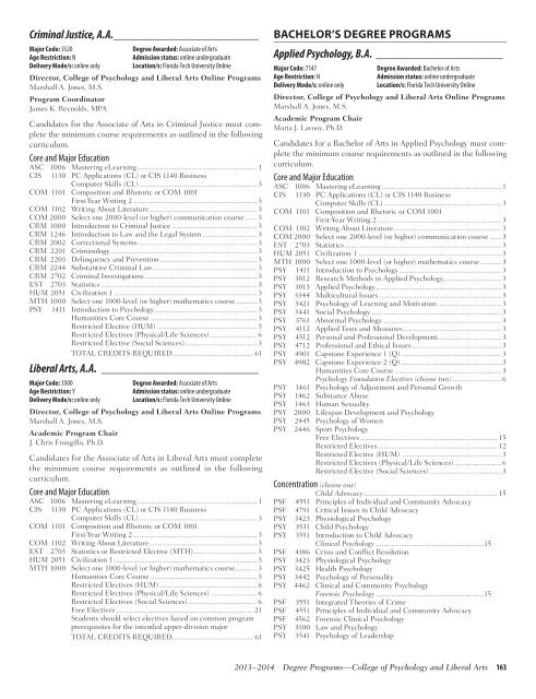 2013–2014 UNIVERSITY CATALOG - Florida Institute of Technology