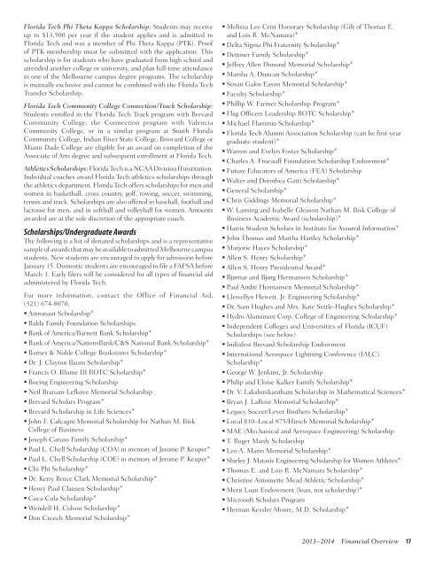 2013–2014 UNIVERSITY CATALOG - Florida Institute of Technology