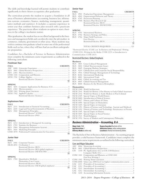 2013–2014 UNIVERSITY CATALOG - Florida Institute of Technology