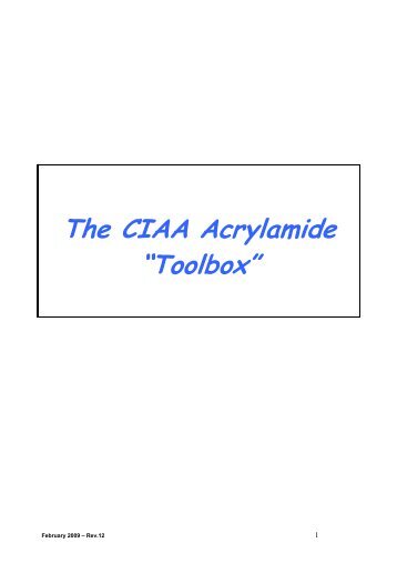 the CIAA Acrylamide Toolbox - FoodDrinkEurope