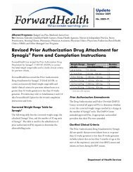 ForwardHealth Update 2009-71 - Revised Prior Authorization Drug ...