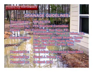 Drainage Guidelines - Foundation Performance Association