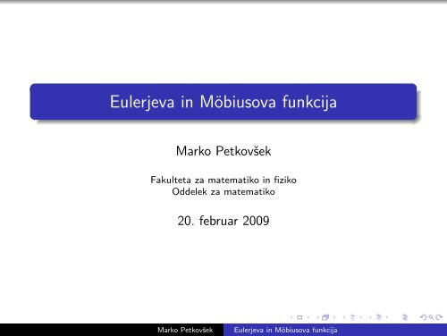 vzorec ustne predstavitve (pdf) - Fakulteta za matematiko in fiziko