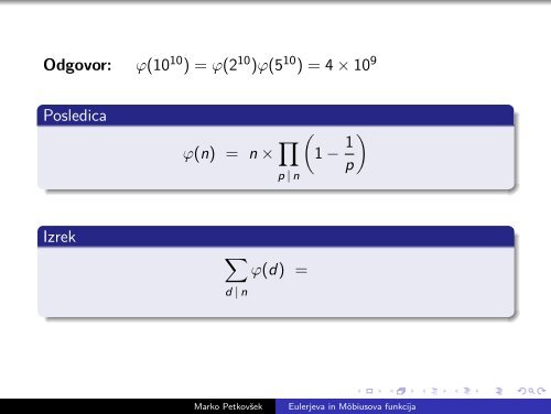 vzorec ustne predstavitve (pdf) - Fakulteta za matematiko in fiziko