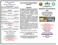 Bozeman Convenience Site Brochure - Gallatin County, Montana