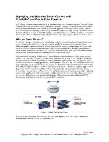 Deploying Load-Balanced Server Clusters with Cobalt RaQ - IPCortex