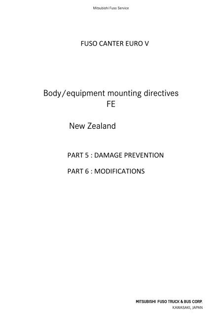 Body/equipment mounting directives FE New Zealand