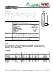 Unterwasserpumpe Typenserie SPRINT - Garvens