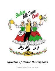 Syllabus of Dance Descriptions - Stockton Folk Dance Camp