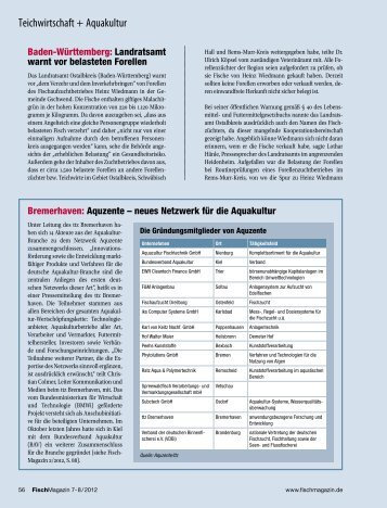 Teichwirtschaft + Aquakultur - Fischmagazin.de