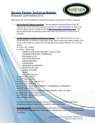 Service Partner Technical Bulletin - Foster Spares