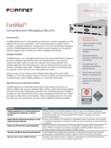 FortiMail Datasheet - Fortinet