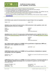 Certificate of residue analysis Fruit, vegetables, soil and ... - Fytolab