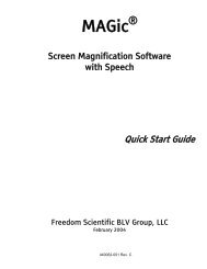 MAGic 9.0 Quick Start Guide (PDF) - Freedom Scientific