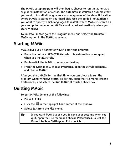 MAGic 9.0 Quick Start Guide (PDF) - Freedom Scientific