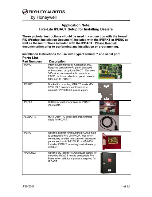 Pictorial Installation Programming Guide Fire Lite Alarms