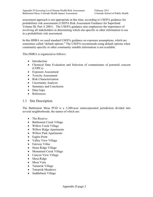 Appendix For Risk Analysis Appendix