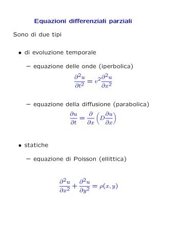 Equazioni differenziali a derivate parziali - Fisica
