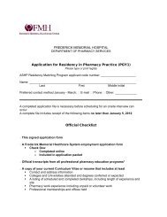 application form - Frederick Memorial Hospital