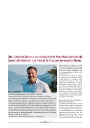 Die BärnerChanne zu Besuch bei Matthias Achtnich ... - GastroBern