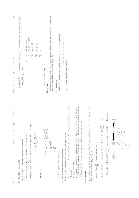 Analysis IV (Funktionentheorie) Inhaltsv erzeichnis