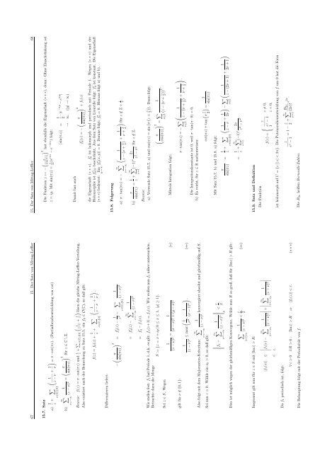 Analysis IV (Funktionentheorie) Inhaltsv erzeichnis