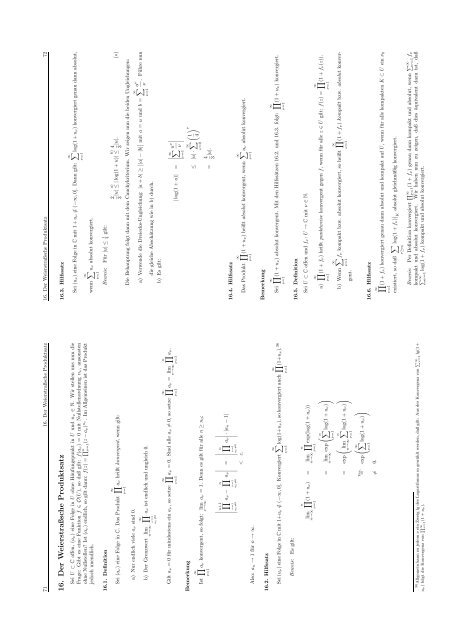 Analysis IV (Funktionentheorie) Inhaltsv erzeichnis