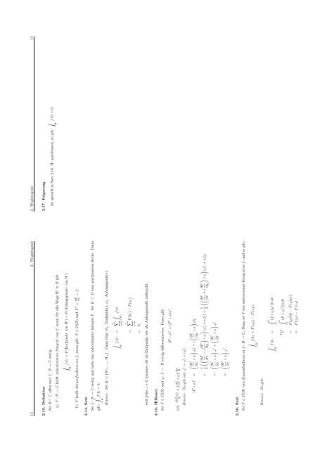 Analysis IV (Funktionentheorie) Inhaltsv erzeichnis