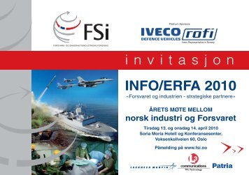 invitasjon INFO/ERFA 2010 - FSi