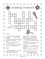 Grooming Crossword