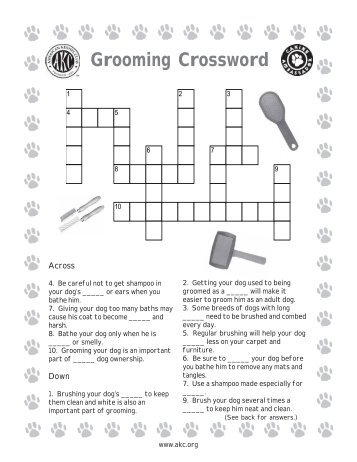 Grooming Crossword