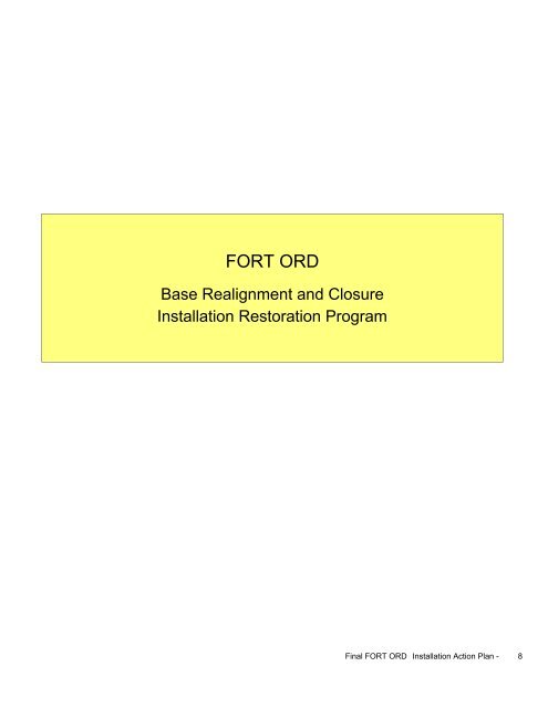 FY2009 - Former Fort Ord - Environmental Cleanup