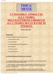 un possibile approccio alla teoria dell'elettrone libero ... - fisica/mente