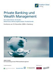 Private Banking und Wealth Management - Frankfurt School Verlag