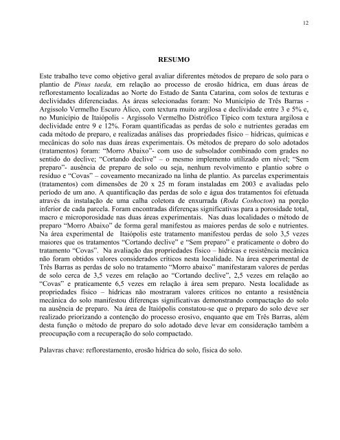 PERDAS DE SOLO E NUTRIENTES POR EROSÃO HÍDRICA EM ...