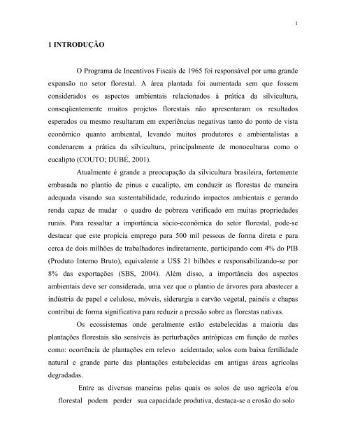 PERDAS DE SOLO E NUTRIENTES POR EROSÃO HÍDRICA EM ...