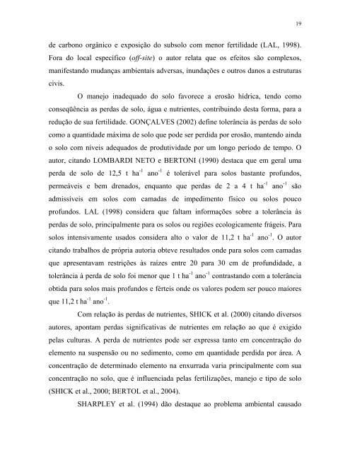 PERDAS DE SOLO E NUTRIENTES POR EROSÃO HÍDRICA EM ...