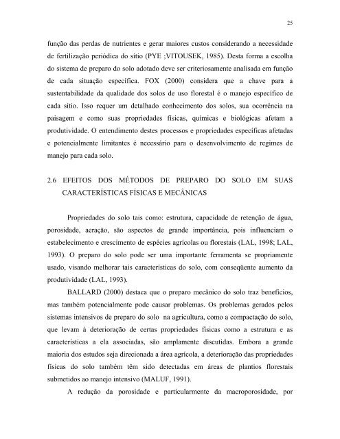 PERDAS DE SOLO E NUTRIENTES POR EROSÃO HÍDRICA EM ...