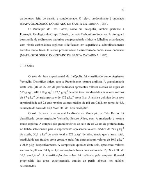 PERDAS DE SOLO E NUTRIENTES POR EROSÃO HÍDRICA EM ...