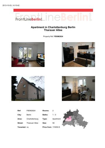 Apartment in Charlottenburg Berlin Tharauer Allee - FrontLineBerlin ...