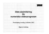 Data assimilering för numeriska väderprognoser