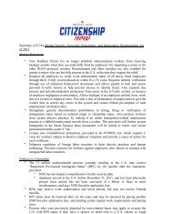 Summary of Senate Immigration Bill - Florida AFL-CIO