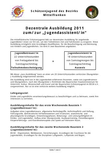 Ausschreibung JASS 2011