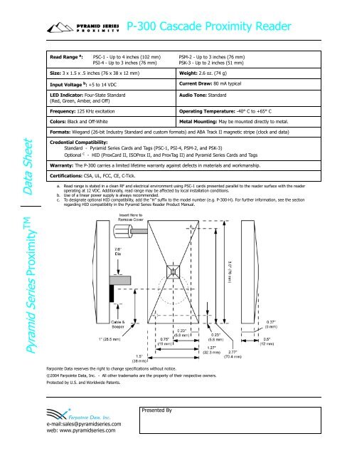 P-300 Cascade Proximity Reader - Galaxy Control Systems