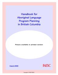 Curriculum and Resources for First Nations Language ... - FNESC