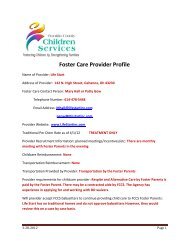 Foster Care Provider Profile - Franklin County, Ohio