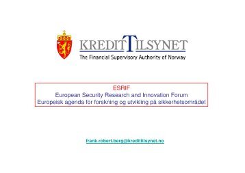 ESRIF European Security Research and Innovation Forum ... - FSi