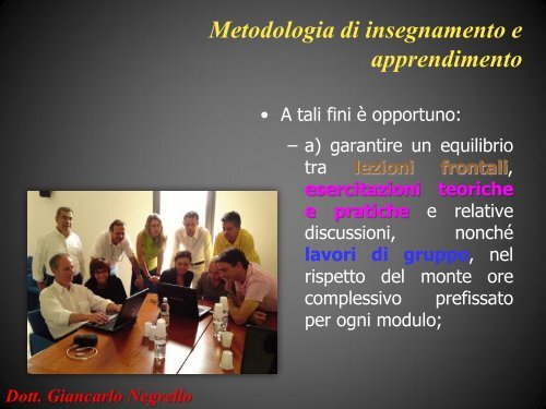 Dott. Giancarlo Negrello - Formazione e Sicurezza