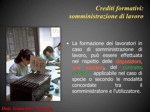 Dott. Giancarlo Negrello - Formazione e Sicurezza