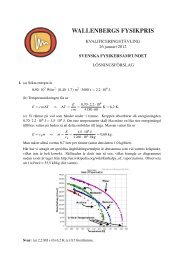 Lösningsförslag - Svenska Fysikersamfundet